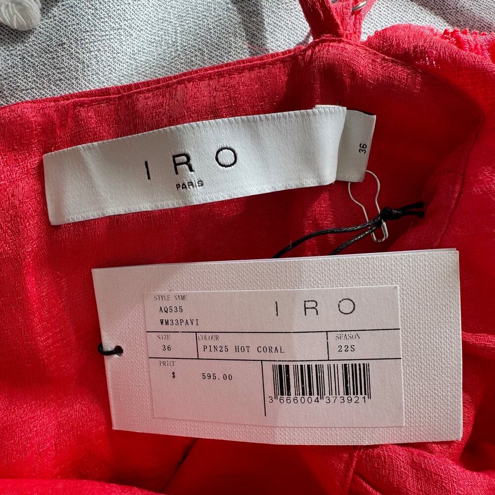 IRO Paris | NWT "Pavi" Mini Dress with Open Back and Pom Pom Details Size 36 - Picture 8 of 11